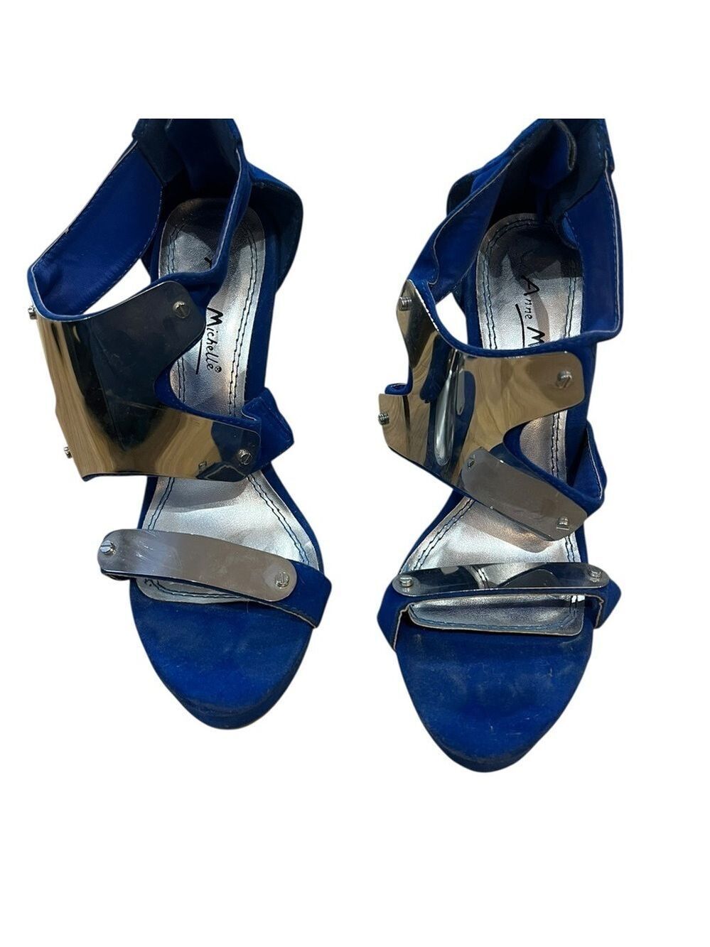 Anne Michelle Blue Silver High Heel Shoes